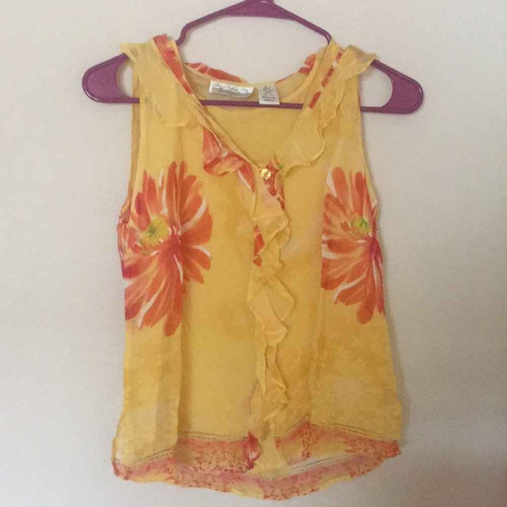 Lined Tank Top with Frills
